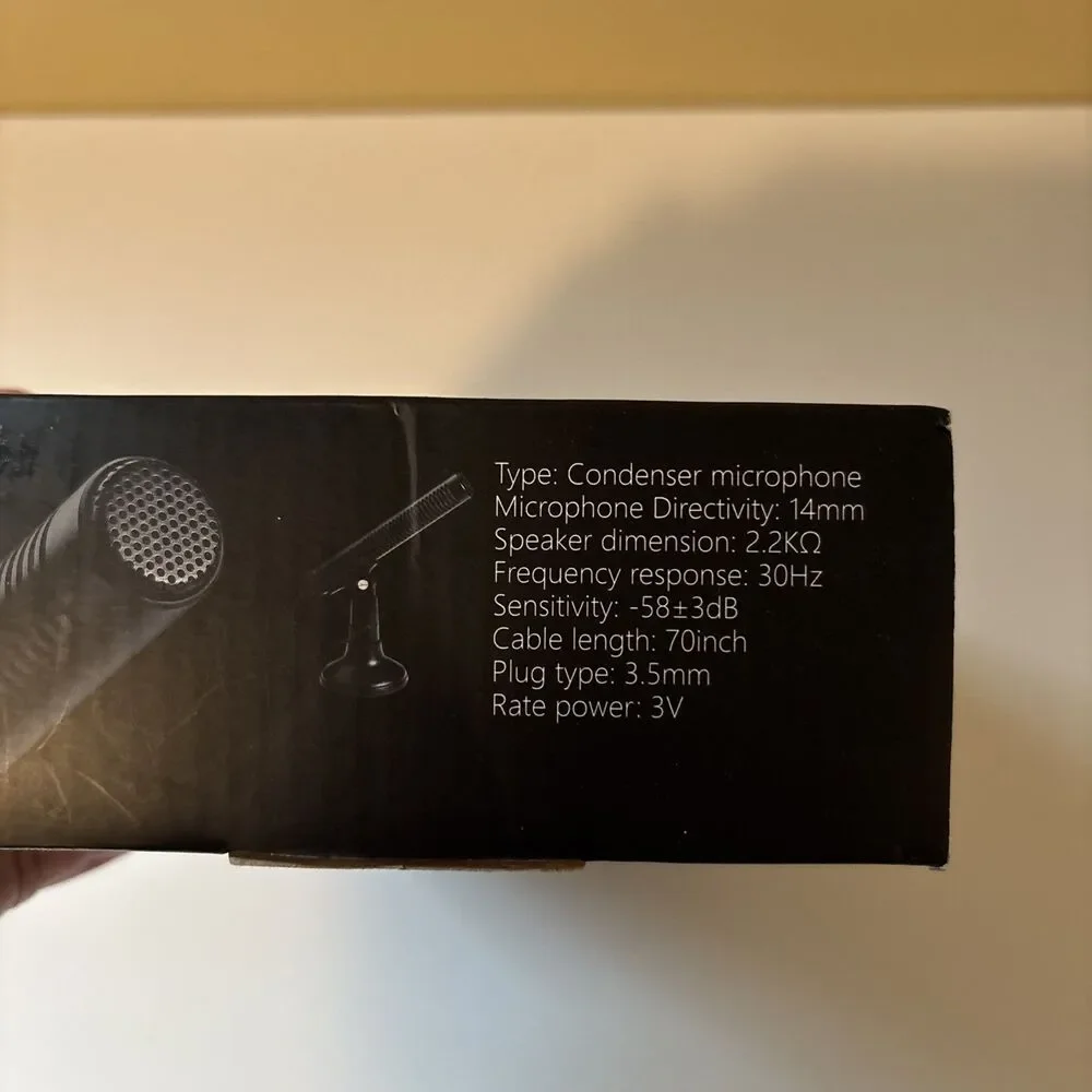 Desk Microphone Metal Material Black 3.5mm Jack MPH-01-Chatting-Gaming-NIB